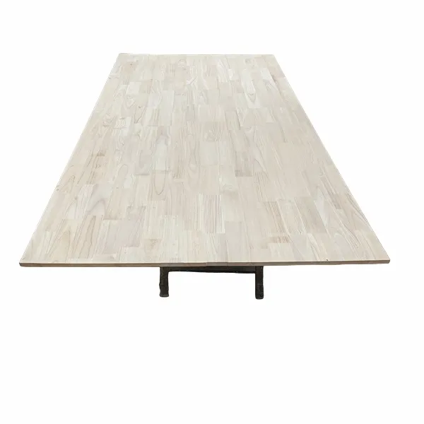 Panel de madera de caucho de color madera cruda